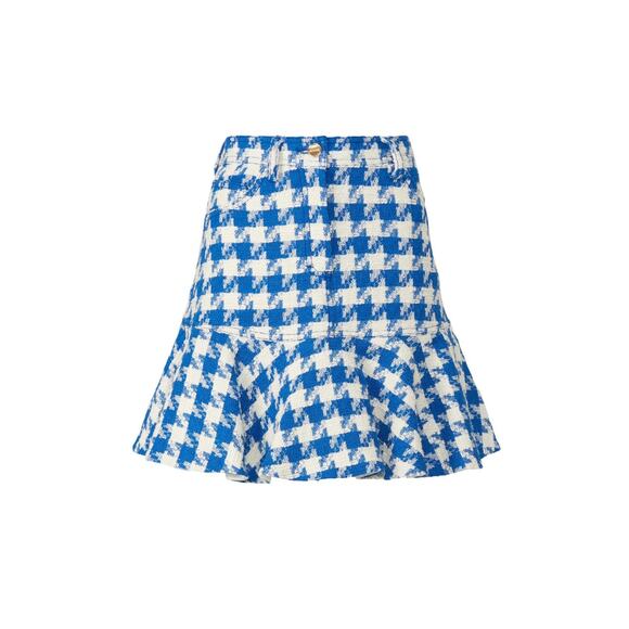Sandro Sixtine Houndstooth Flounce Mini Skirt Size 6 - Picture 5 of 15